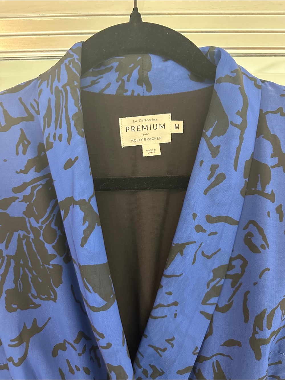 Molly Bracken Royal Blue & Black Floral Dress - Picture 2 of 4